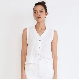 NEW MADEWELL Pointelle Button Front Cropped Tank